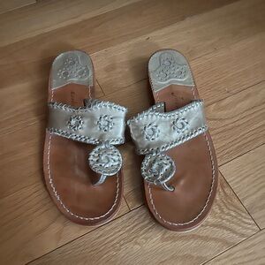 Jack Rodger’s silver/gold sandals. Limited wear